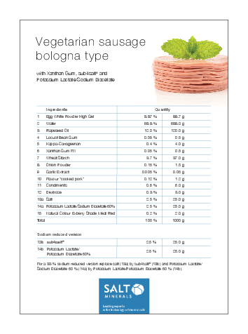 Vegetarian sausage bologna type