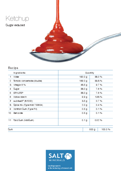 Ketchup sugar reduced
