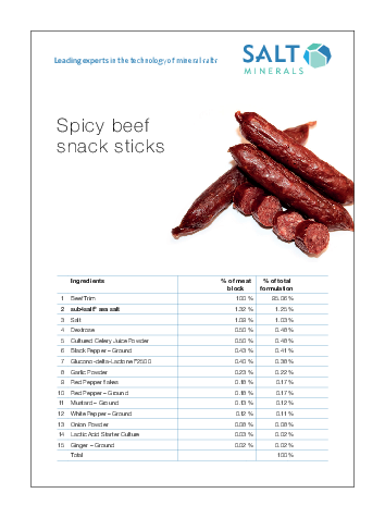 Spicy beef snack sticks